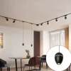 Schienensystem mit 6 Strahlern und 2 Pendelleuchten Schwarz 1-phasig - Magnetic Eggy