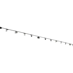 Schienensystem mit 8 Strahlern und 4 Deckenleuchten schwarz 1-phasig - Magnetic Lance Puk