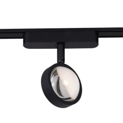 Schienensystem mit 8 Strahlern und 4 Deckenleuchten schwarz 1-phasig - Magnetic Lance Puk