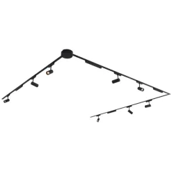 Schienensystem mit 8 Strahlern und 4 Deckenleuchten schwarz 1-phasig - Magnetic Gert Puntua