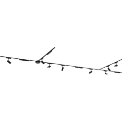 Schienensystem mit 8 Strahlern und 4 Deckenleuchten schwarz 1-phasig - Magnetic Gert Puntua