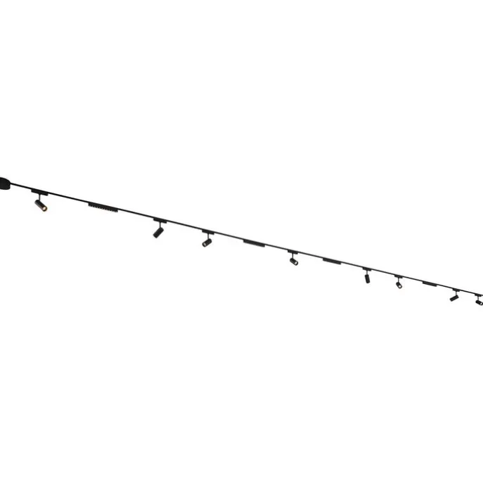 Schienensystem mit 8 Strahlern und 4 Deckenleuchten schwarz 1-phasig - Magnetic Gert Puntua