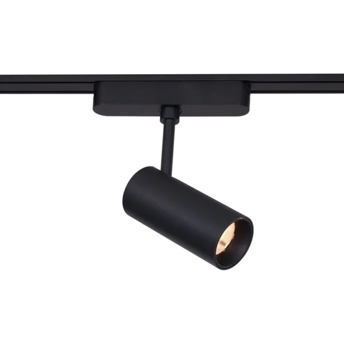 Schienensystem mit 8 Strahlern und 4 Deckenleuchten schwarz 1-phasig - Magnetic Gert Puntua
