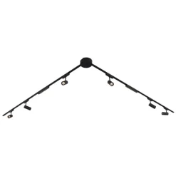 Schienensystem mit 6 Strahlern und 2 Deckenleuchten schwarz 1-phasig - Magnetic Gert Puntua