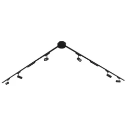 Schienensystem mit 6 Strahlern und 2 Deckenleuchten schwarz 1-phasig - Magnetic Gert Puntua