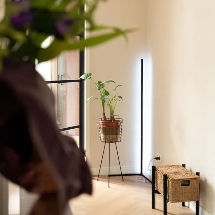 Schwarze Stehleuchte inkl. LED mit RGB und Fernbedienung - Carla