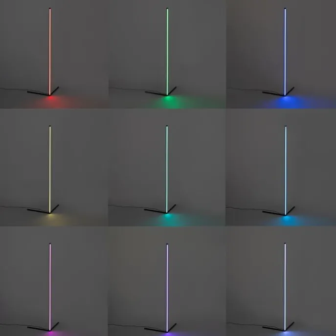 Schwarze Stehleuchte inkl. LED mit RGB und Fernbedienung - Carla