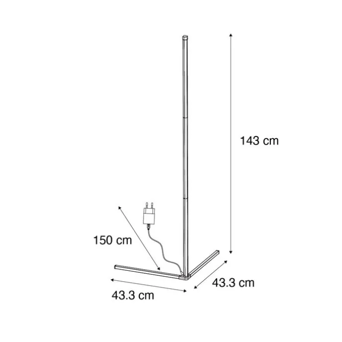 Schwarze Stehleuchte inkl. LED mit RGB und Fernbedienung - Carla