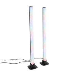 Schwarze Tischleuchte inkl. LED mit Fernbedienung und RGB - Arnold