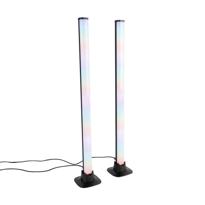 Schwarze Tischleuchte inkl. LED mit Fernbedienung und RGB - Arnold