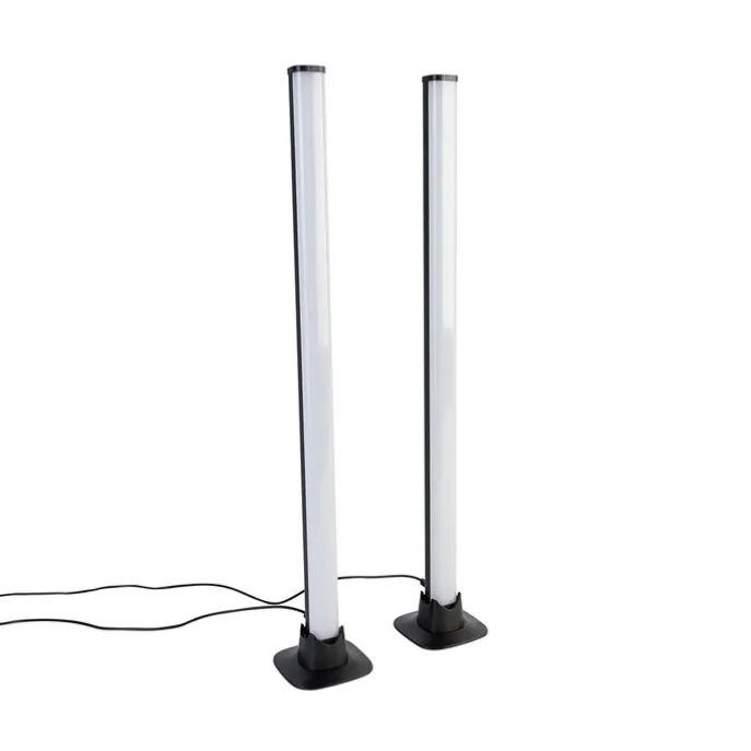 Schwarze Tischleuchte inkl. LED mit Fernbedienung und RGB - Arnold