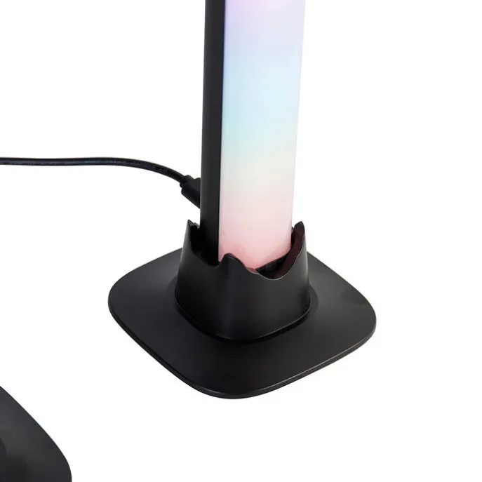 Schwarze Tischleuchte inkl. LED mit Fernbedienung und RGB - Arnold