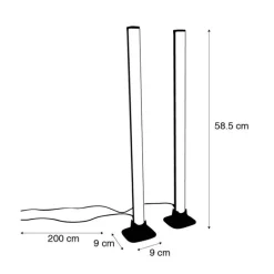 Schwarze Tischleuchte inkl. LED mit Fernbedienung und RGB - Arnold