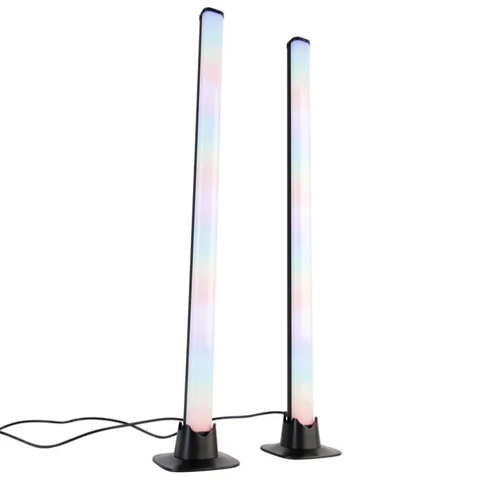 Schwarze Tischleuchte inkl. LED mit Fernbedienung und RGB - Arnold