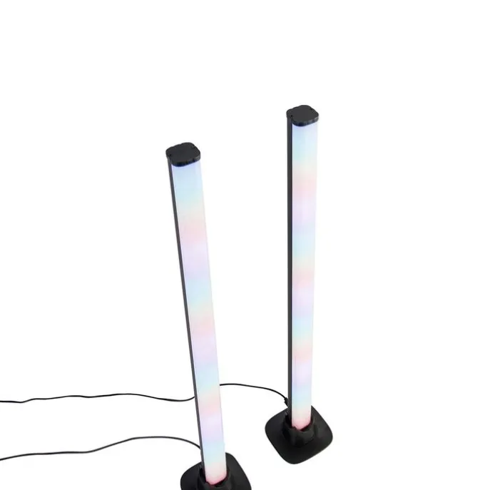 Schwarze Tischleuchte inkl. LED mit Fernbedienung und RGB - Arnold