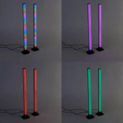 Schwarze Tischleuchte inkl. LED mit Fernbedienung und RGB - Arnold