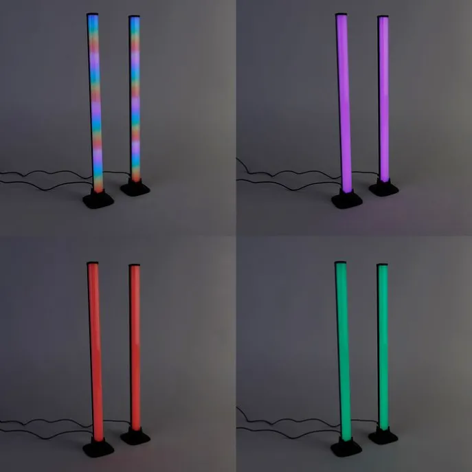Schwarze Tischleuchte inkl. LED mit Fernbedienung und RGB - Arnold