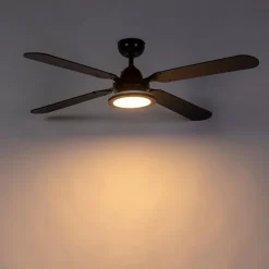 Schwarzer Deckenventilator mit Fernbedienung – Fanattic