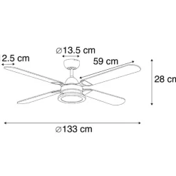 Schwarzer Deckenventilator mit Fernbedienung – Fanattic