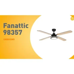 Schwarzer Deckenventilator mit Fernbedienung – Fanattic