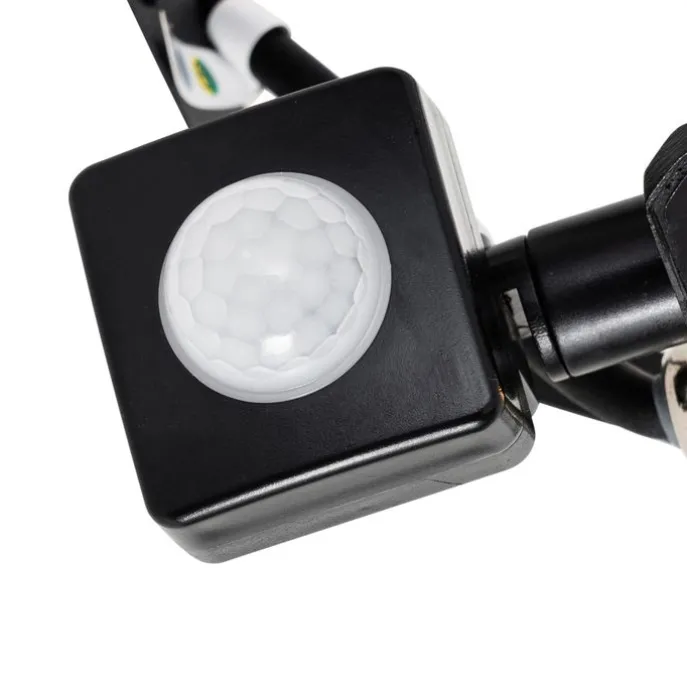 Schwarzer Heizkörper inkl. LED 10W IP65 mit Bewegungssensor - Levana