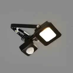 Schwarzer Heizkörper inkl. LED 10W IP65 mit Bewegungssensor - Levana