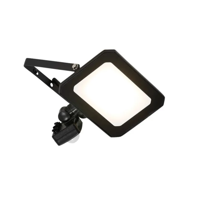 Schwarzer Heizkörper inkl. LED 30W IP65 mit Bewegungssensor - Levana