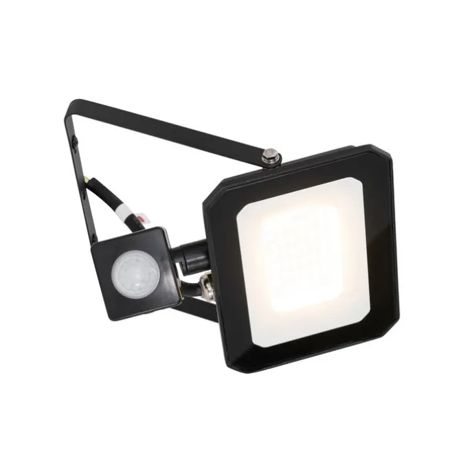 Schwarzer Heizkörper inkl. LED 30W IP65 mit Bewegungssensor - Levana