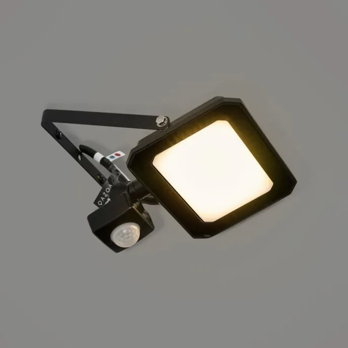 Schwarzer Heizkörper inkl. LED 30W IP65 mit Bewegungssensor - Levana