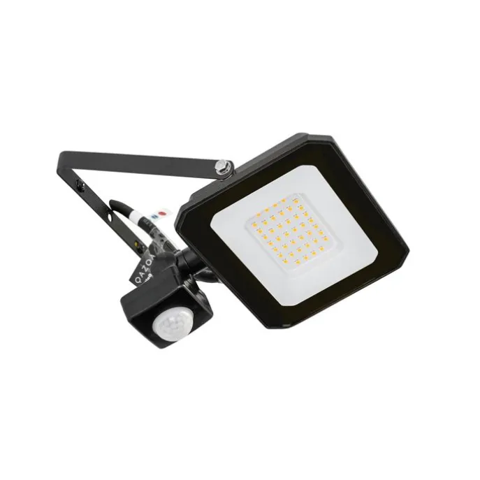 Schwarzer Heizkörper inkl. LED 30W IP65 mit Bewegungssensor - Levana