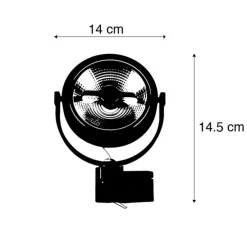 Schwarzer Schienenstrahler für 3-Phasen-Schiene GU10 111cm - 3-Phasen-Experte