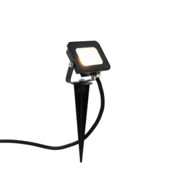 Schwarzer Strahler inkl. LED mit Erdungsstift IP65 - Levana