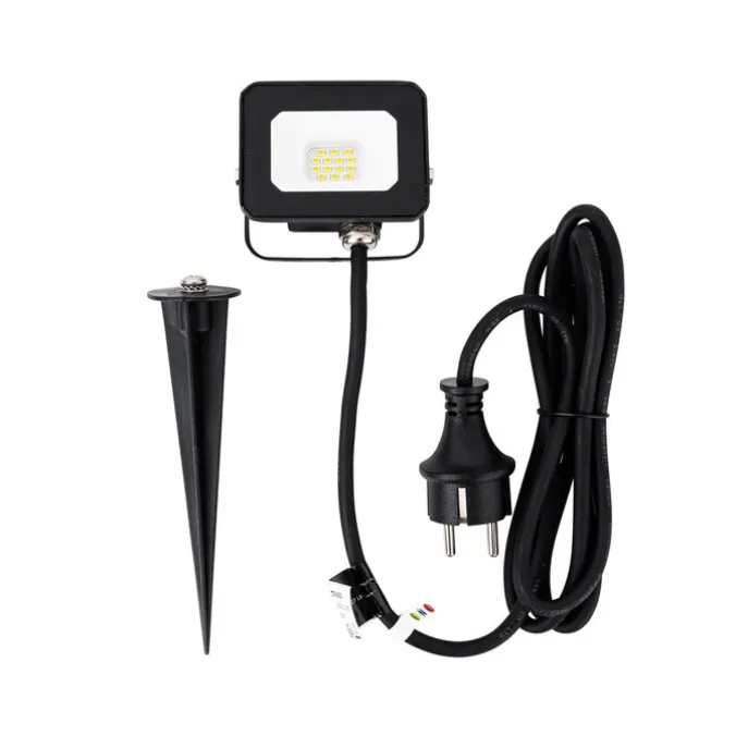 Schwarzer Strahler inkl. LED mit Erdungsstift IP65 - Levana