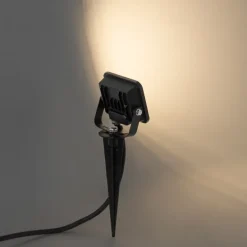 Schwarzer Strahler inkl. LED mit Erdungsstift IP65 - Levana