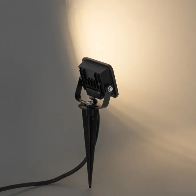 Schwarzer Strahler inkl. LED mit Erdungsstift IP65 - Levana