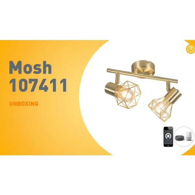 Schwenk- und kippbarer intelligenter LED-Strahler Messing inkl. 2 Wifi P45 - Mosh