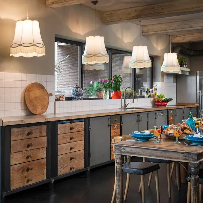 Seidenlampenschirm Creme 45/30/44 - Granny