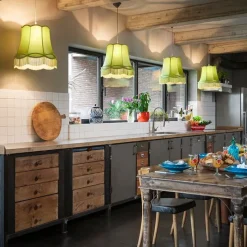 Seidenlampenschirm grün 45/30/44 - Granny