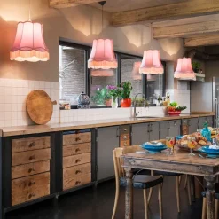 Seidenlampenschirm Rosa 45/30/44 - Granny