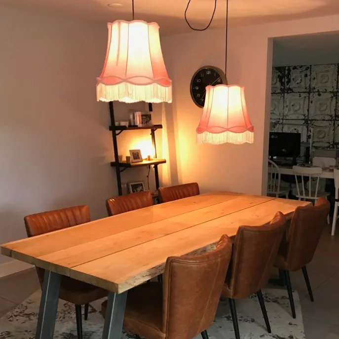 Seidenlampenschirm Rosa 45/30/44 - Granny