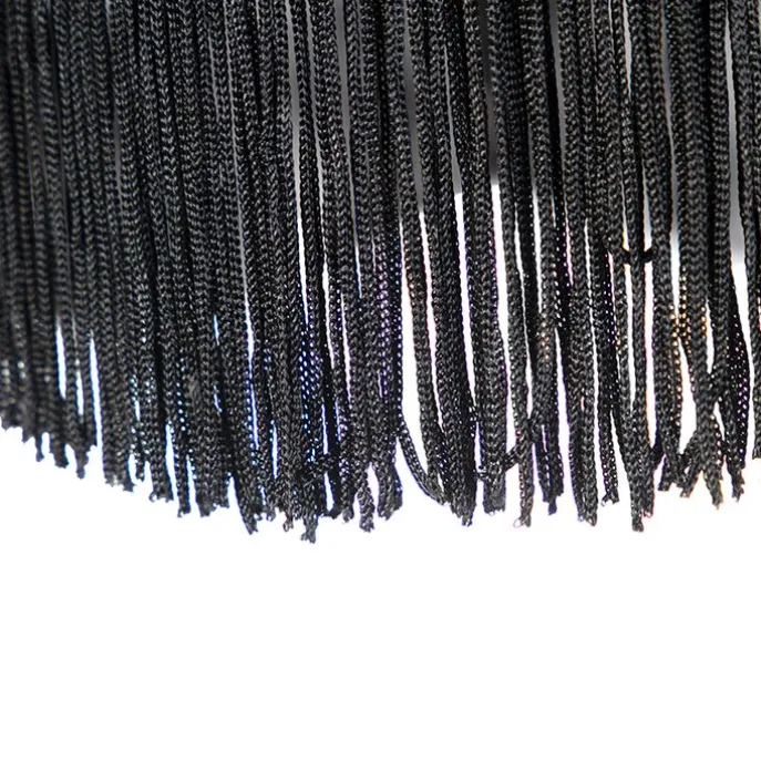 Seidenlampenschirm schwarz mit grau 45 cm - Granny