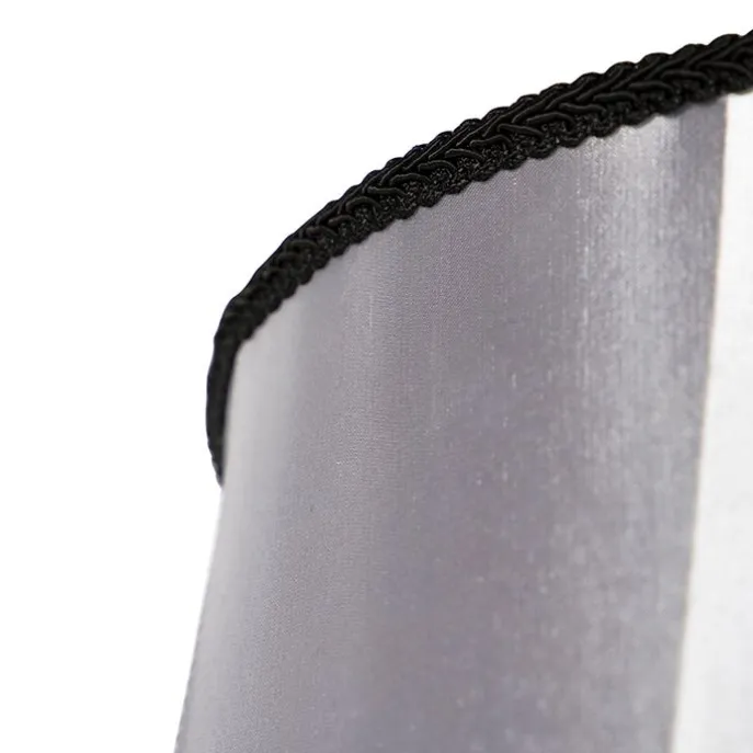Seidenlampenschirm schwarz mit grau 45 cm - Granny