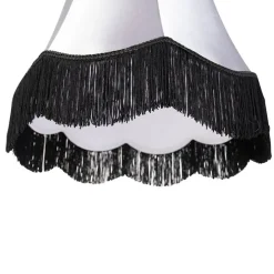 Seidenlampenschirm schwarz mit grau 45 cm - Granny