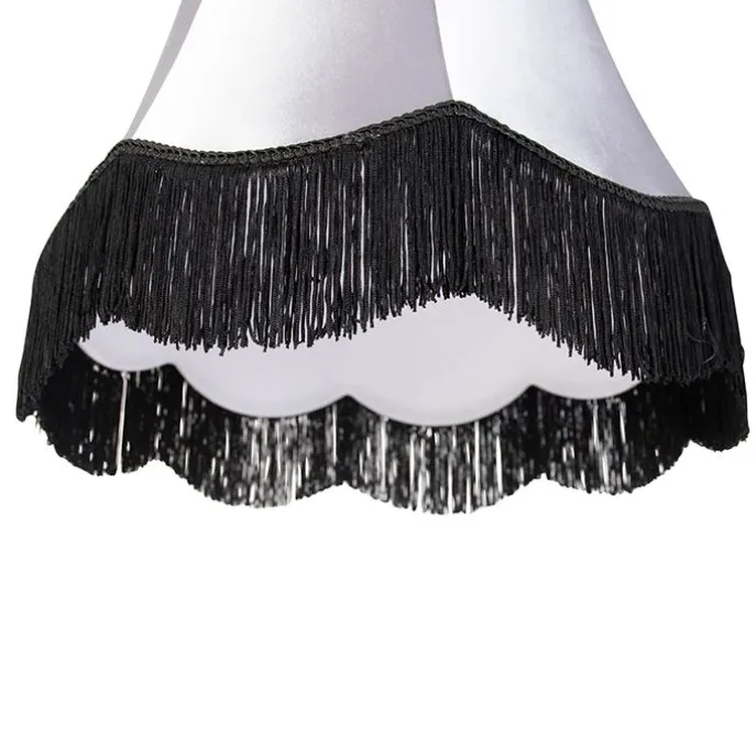 Seidenlampenschirm schwarz mit grau 45 cm - Granny