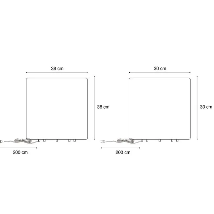 Set aus 2 Außen-Stehleuchten weiß 30 und 38 cm quadratisch IP44 - Nura