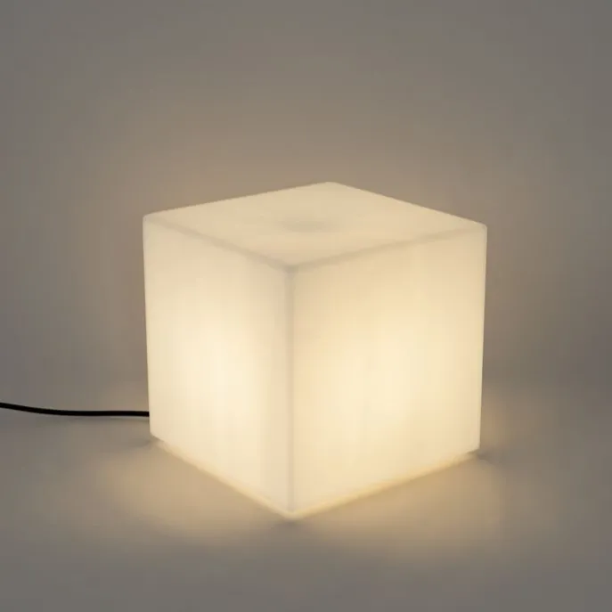 Set aus 2 Außen-Stehleuchten weiß 30 und 38 cm quadratisch IP44 - Nura