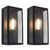 Set aus 2 Außenwandleuchten schwarz IP44 mit Glas - Rotterdam
