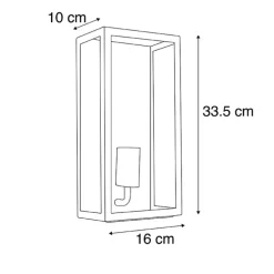 Set aus 2 Außenwandleuchten schwarz IP44 mit Glas - Rotterdam