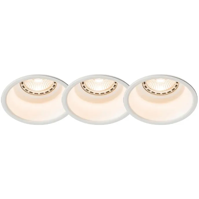 Set aus 3 Einbaustrahlern weiß rund - Dept