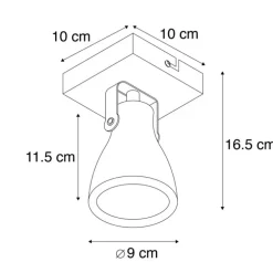 Set aus 6 industriellen Spots grau Beton 1-Flammig - Creto
